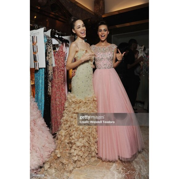 Luxurious Couture Wedding Evening Prom Party Runway Designer Beaded Gown Dress - Picture 10 of 16